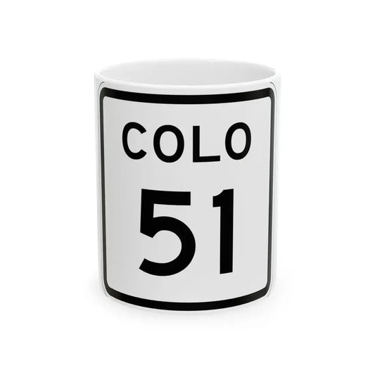 Colorado 51 1952 (Colorado) (Road Sign) White Coffee Mug 11oz - Go Mug Yourself