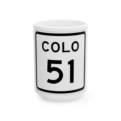 Colorado 51 1952 (Colorado) (Road Sign) White Coffee Mug 15oz - Go Mug Yourself