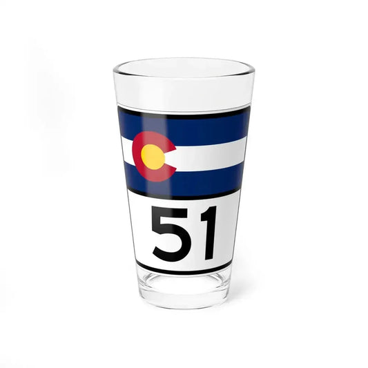 Colorado 51 (Colorado) (Road Sign) Pint Glass 16oz 16oz - Go Mug Yourself