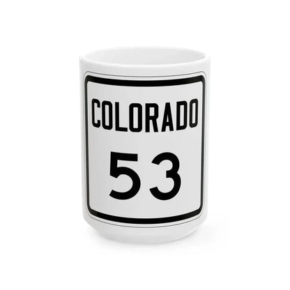 Colorado 53 1946 (Colorado) (Road Sign) White Coffee Mug 15oz - Go Mug Yourself