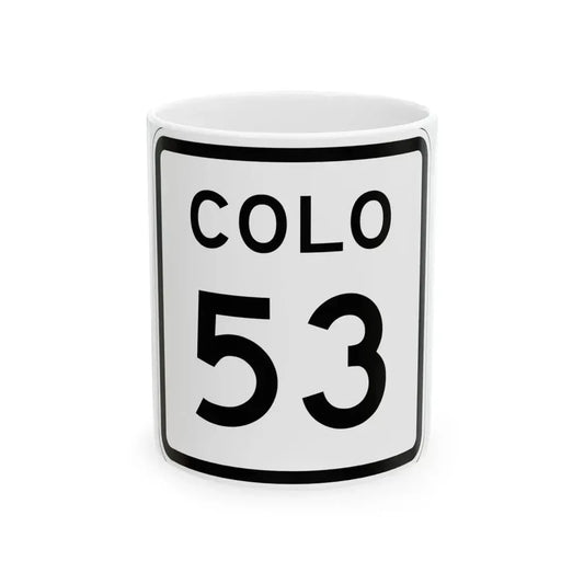 Colorado 53 1952 (Colorado) (Road Sign) White Coffee Mug 11oz - Go Mug Yourself