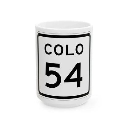 Colorado 54 1952 (Colorado) (Road Sign) White Coffee Mug 15oz - Go Mug Yourself