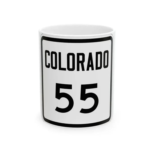 Colorado 55 1946 (Colorado) (Road Sign) White Coffee Mug 11oz - Go Mug Yourself