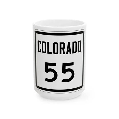 Colorado 55 1946 (Colorado) (Road Sign) White Coffee Mug 15oz - Go Mug Yourself