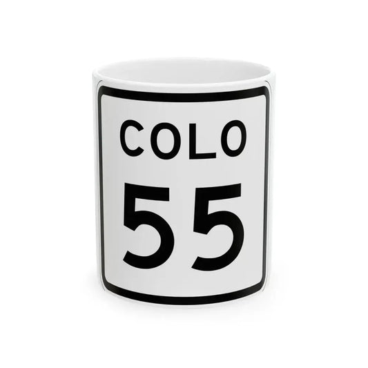 Colorado 55 1952 (Colorado) (Road Sign) White Coffee Mug 11oz - Go Mug Yourself