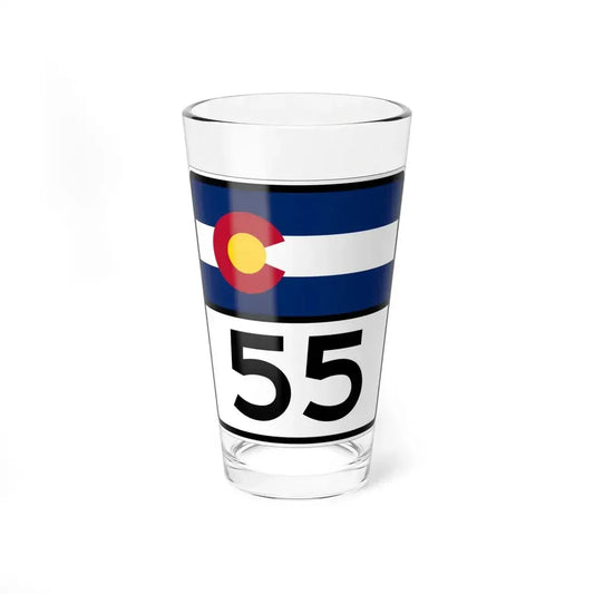 Colorado 55 (Colorado) (Road Sign) Pint Glass 16oz 16oz - Go Mug Yourself