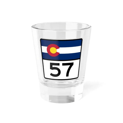 Colorado 57 (Colorado) (Road Sign) Shot Glass 1.5oz 1.5oz - Go Mug Yourself