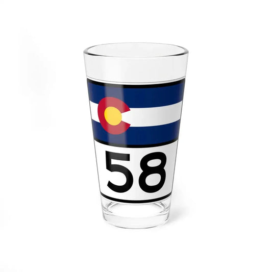Colorado 58 (Colorado) (Road Sign) Pint Glss 16oz 16oz - Go Mug Yourself