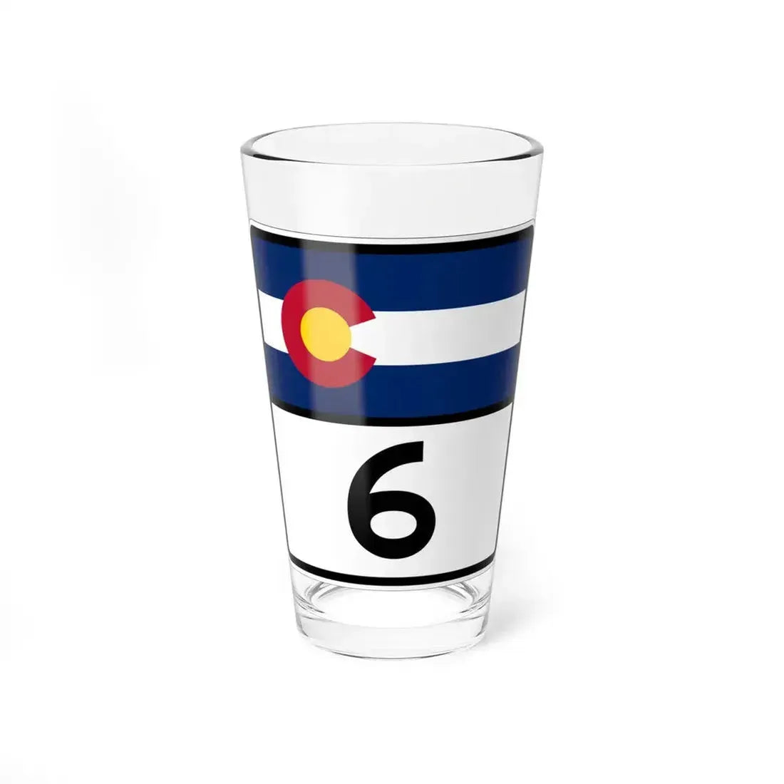 Colorado 6 (Colorado) (Road Sign) Pint Glass 16oz 16oz - Go Mug Yourself