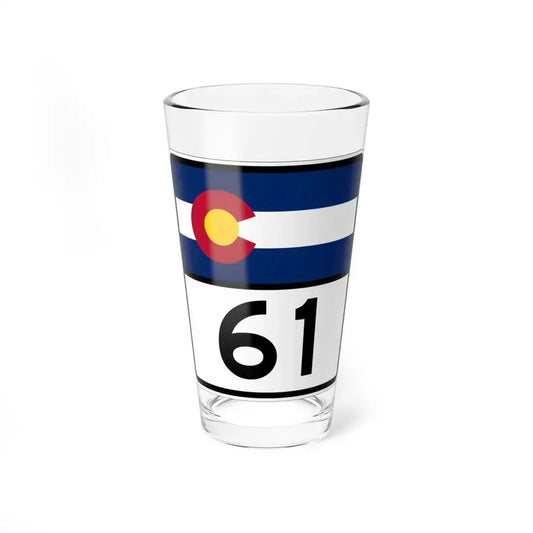 Colorado 61 (Colorado) (Road Sign) Pint Glass 16oz 16oz - Go Mug Yourself