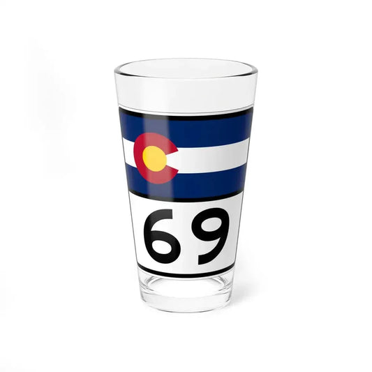 Colorado 69 (Colorado) (Road Sign) Pint Glass 16oz 16oz - Go Mug Yourself