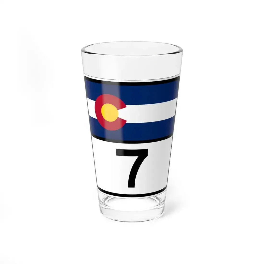 Colorado 7 (Colorado) (Road Sign) Pint Glass 16oz 16oz - Go Mug Yourself