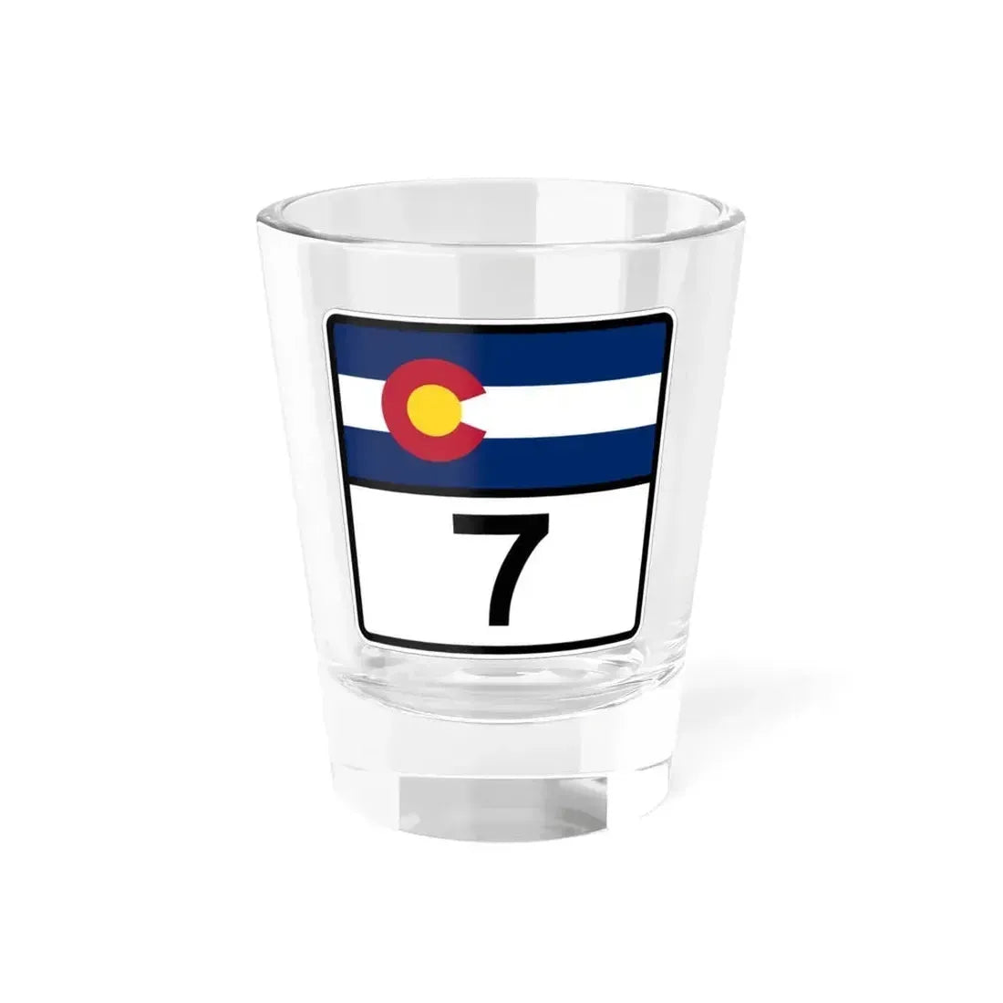 Colorado 7 (Colorado) (Road Sign) Shot Glass 1.5oz 1.5oz - Go Mug Yourself