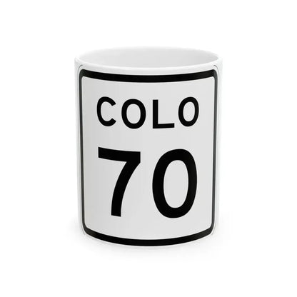 Colorado 70 1952 (Colorado) (Road Sign) White Coffee Mug 11oz - Go Mug Yourself