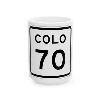 Colorado 70 1952 (Colorado) (Road Sign) White Coffee Mug 15oz - Go Mug Yourself