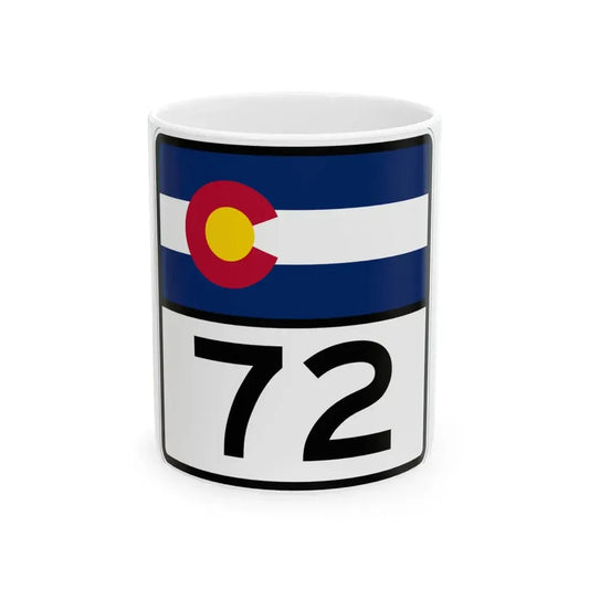 Colorado 72 (Colorado) (Road Sign) White Coffee Mug 11oz - Go Mug Yourself