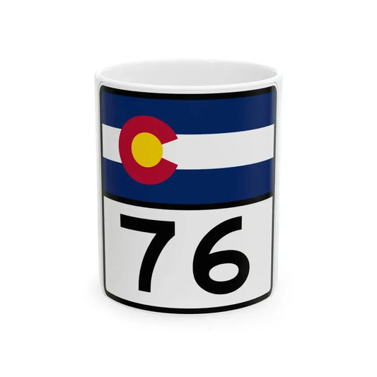 Colorado 76 (Colorado) (Road Sign) White Coffee Mug 11oz - Go Mug Yourself