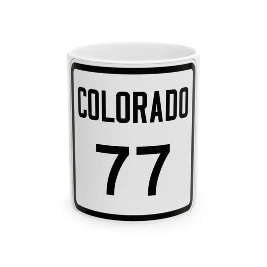 Colorado 77 1946 (Colorado) (Road Sign) White Coffee Mug 11oz - Go Mug Yourself