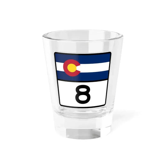 Colorado 8 (Colorado) (Road Sign) Shot Glass 1.5oz 1.5oz - Go Mug Yourself
