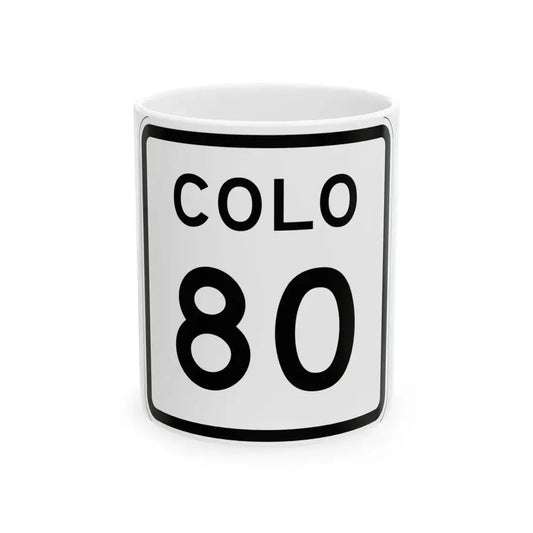 Colorado 80 1952 (Colorado) (Road Sign) White Coffee Mug 11oz - Go Mug Yourself