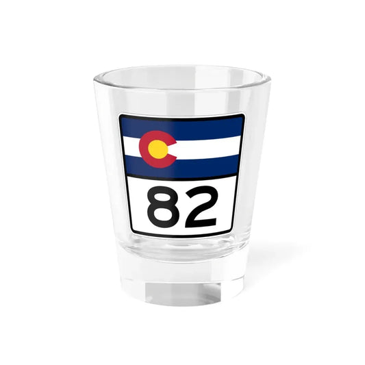 Colorado 82 (Colorado) (Road Sign) Shot Glass 1.5oz 1.5oz - Go Mug Yourself