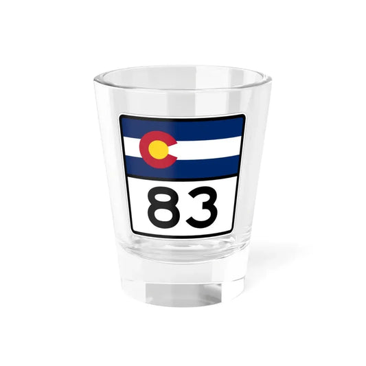 Colorado 83 (Colorado) (Road Sign) Shot Glass 1.5oz 1.5oz - Go Mug Yourself