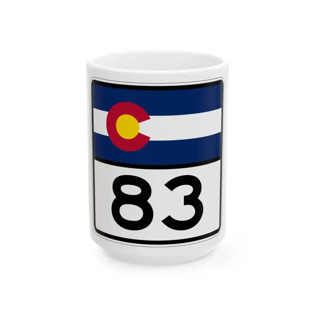 Colorado 83 (Colorado) (Road Sign) White Coffee Mug - Go Mug Yourself