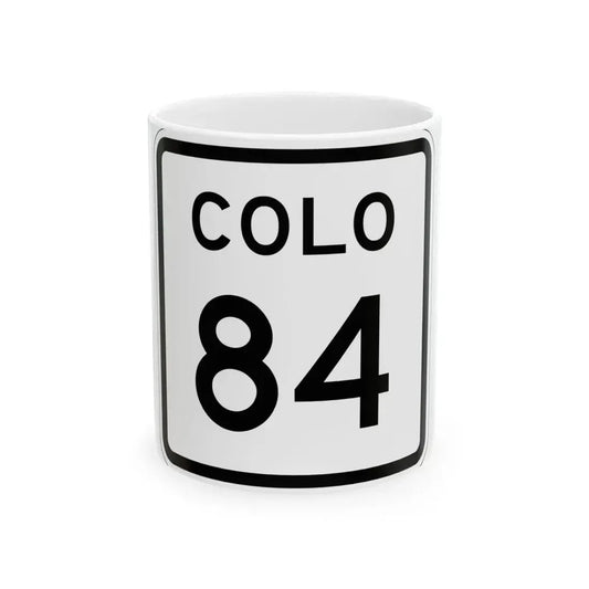 Colorado 84 1952 (Colorado) (Road Sign) White Coffee Mug 11oz - Go Mug Yourself
