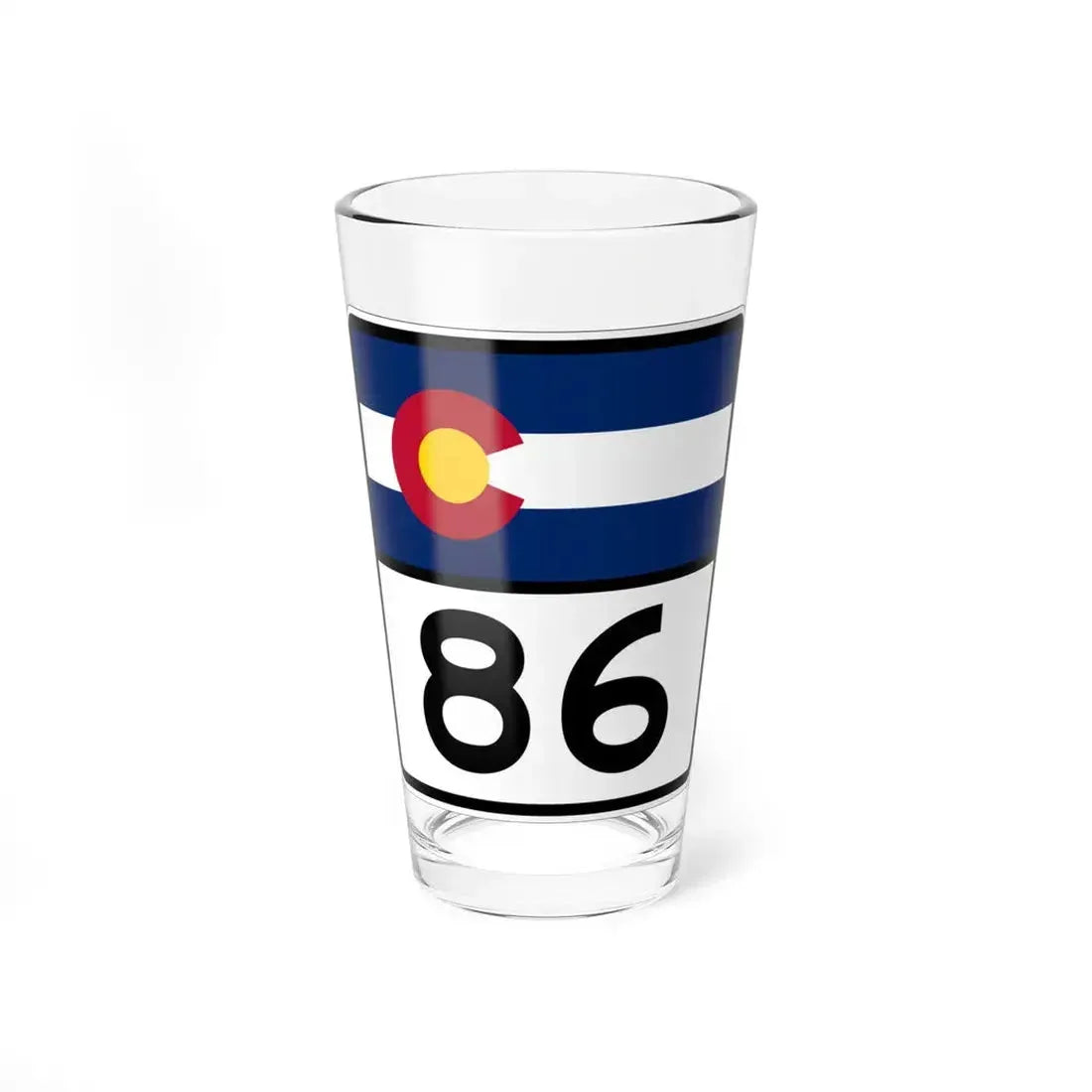 Colorado 86 (Colorado) (Road Sign) Pint Glass 16oz 16oz - Go Mug Yourself