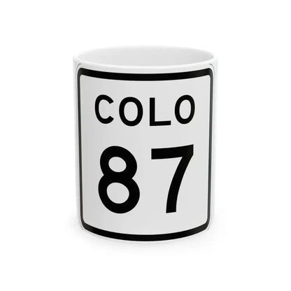 Colorado 87 1952 (Colorado) (Road Sign) White Coffee Mug 11oz - Go Mug Yourself