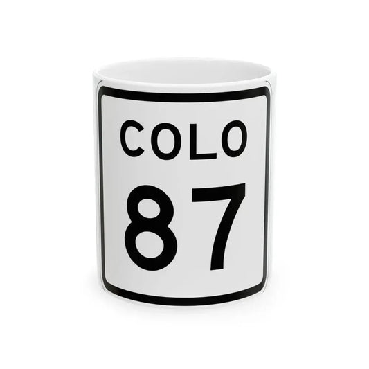 Colorado 87 1952 (Colorado) (Road Sign) White Coffee Mug 11oz - Go Mug Yourself