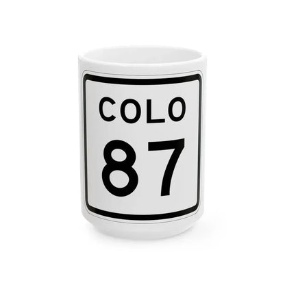 Colorado 87 1952 (Colorado) (Road Sign) White Coffee Mug 15oz - Go Mug Yourself