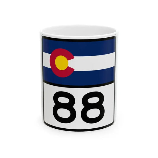 Colorado 88 (Colorado) (Road Sign) White Coffee Mug 11oz - Go Mug Yourself