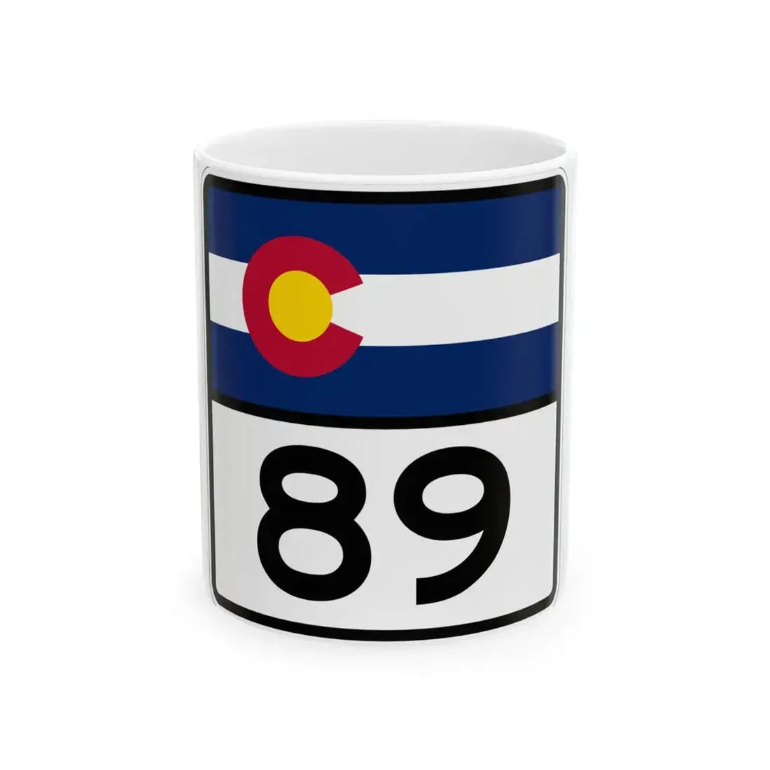 Colorado 89 (Colorado) (Road Sign) White Coffee Mug 11oz - Go Mug Yourself