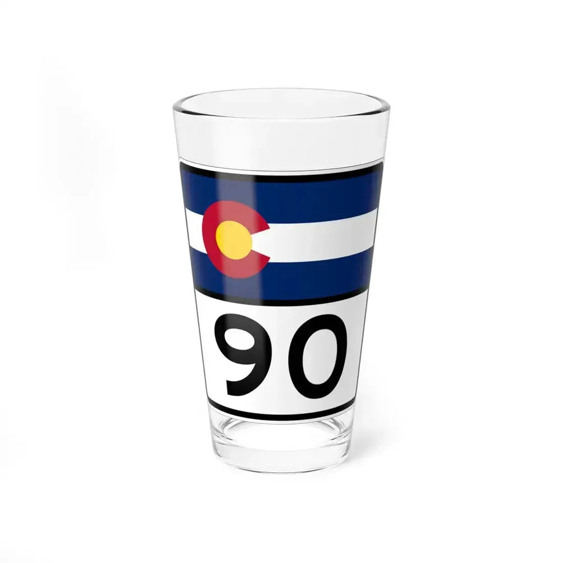 Colorado 90 (Colorado) (Road Sign) Pint Glass 16oz 16oz - Go Mug Yourself