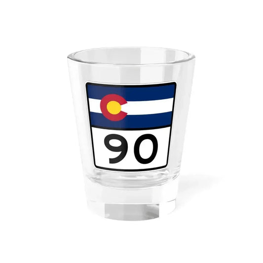 Colorado 90 (Colorado) (Road Sign) Shot Glass 1.5oz 1.5oz - Go Mug Yourself