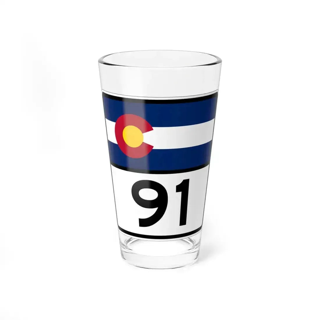 Colorado 91 (Colorado) (Road Sign) Pint Glass 16oz 16oz - Go Mug Yourself
