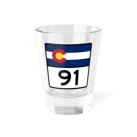 Colorado 91 (Colorado) (Road Sign) Shot Glass 1.5oz 1.5oz - Go Mug Yourself