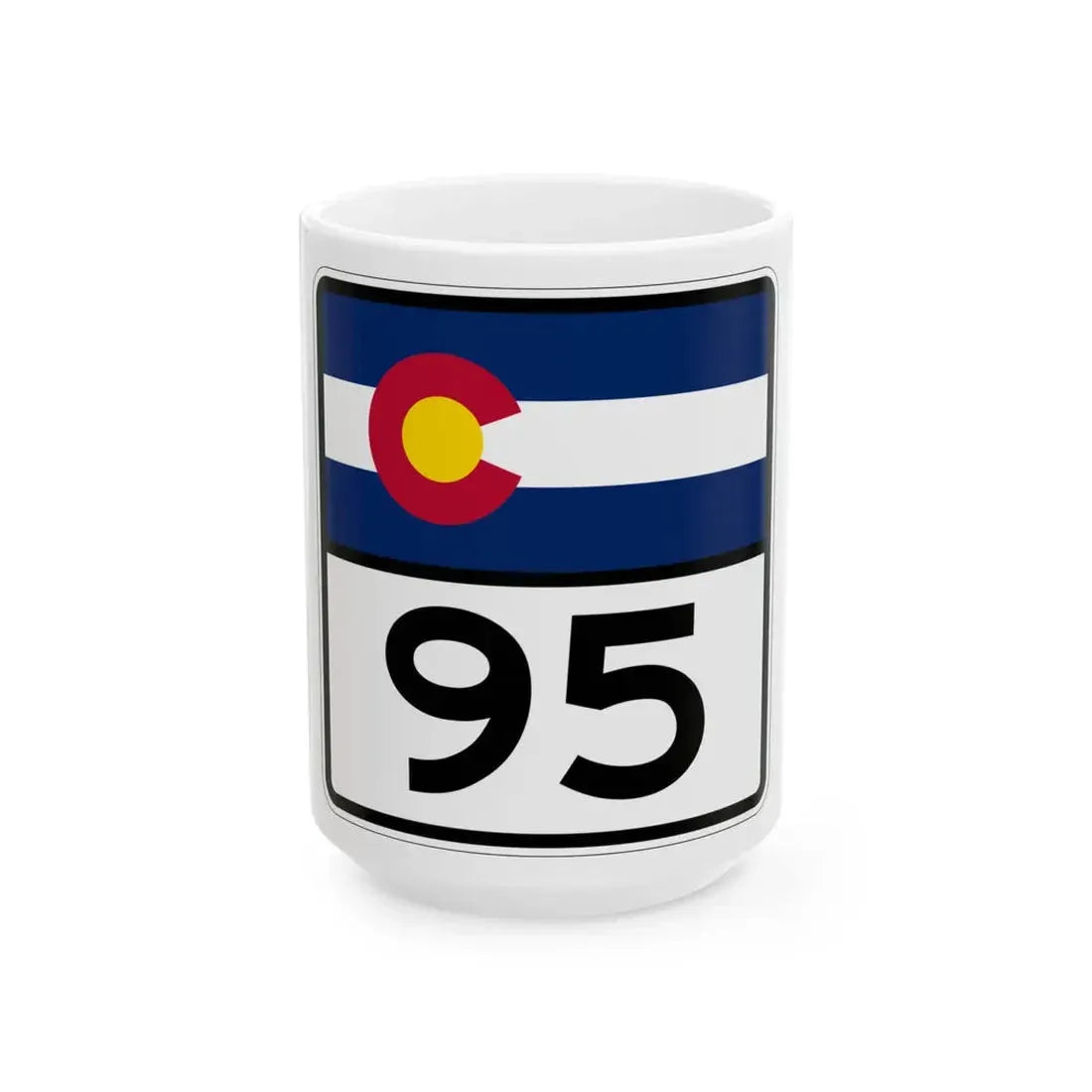 Colorado 95 (Colorado) (Road Sign) White Coffee Mug - Go Mug Yourself