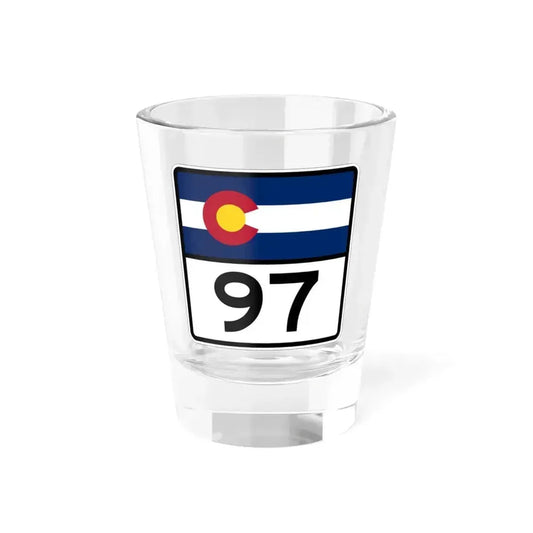 Colorado 97 (Colorado) (Road Sign) Shot Glass 1.5oz 1.5oz - Go Mug Yourself