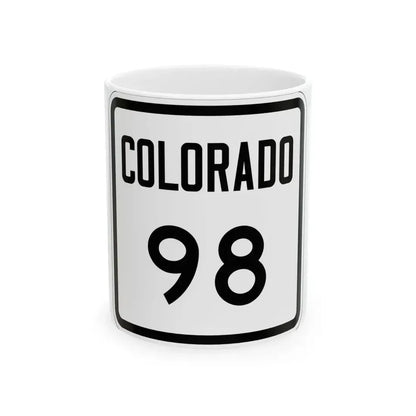 Colorado 98 1946 (Colorado) (Road Sign) White Coffee Mug 11oz - Go Mug Yourself
