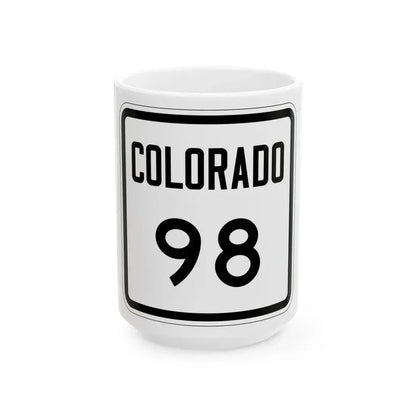 Colorado 98 1946 (Colorado) (Road Sign) White Coffee Mug 15oz - Go Mug Yourself