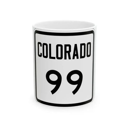 Colorado 99 1946 (Colorado) (Road Sign) White Coffee Mug 11oz - Go Mug Yourself