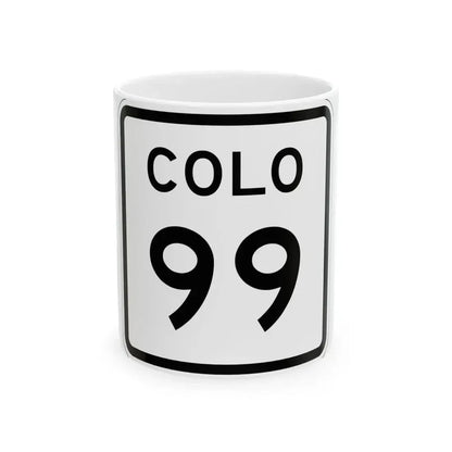 Colorado 99 1952 (Colorado) (Road Sign) White Coffee Mug 11oz - Go Mug Yourself