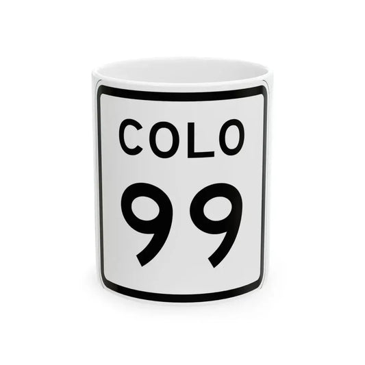 Colorado 99 1952 (Colorado) (Road Sign) White Coffee Mug 11oz - Go Mug Yourself