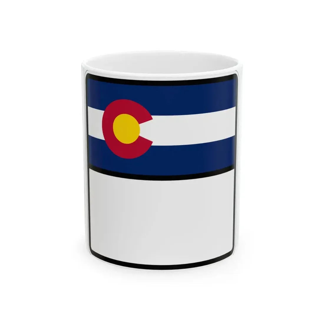 Colorado blank (Colorado) (Road Sign) White Coffee Mug 11oz - Go Mug Yourself