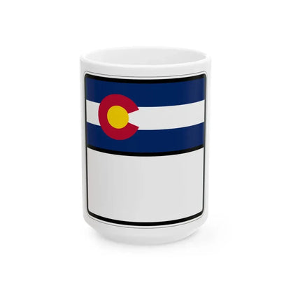 Colorado blank (Colorado) (Road Sign) White Coffee Mug 15oz - Go Mug Yourself