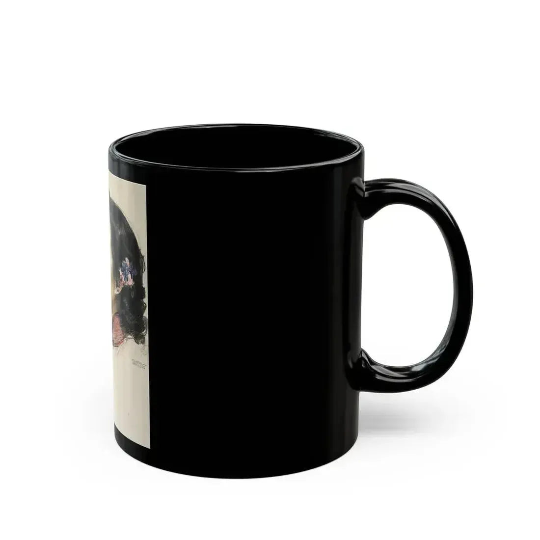 Colored Pencil Dual Portrait Illustration - Black Coffee Mug - Go Mug Yourself