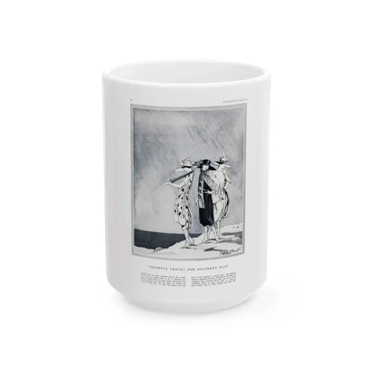 Colorful Frocks for Southern Days, Harper's Bazaar, January 1921 - White Coffee Mug 15oz - Go Mug Yourself