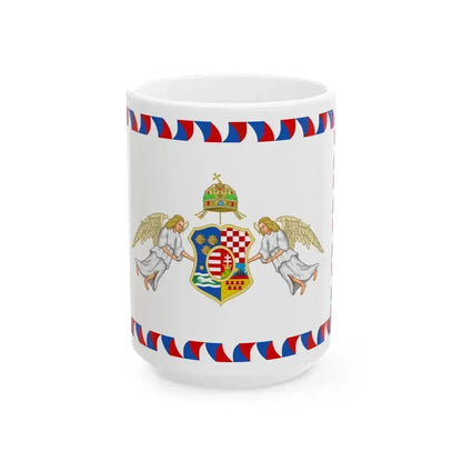Colors of the Royal Croatian Home Guard (Austria) White Coffee Mug 15oz - Go Mug Yourself